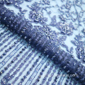 Laço de bordado frisado azul escuro